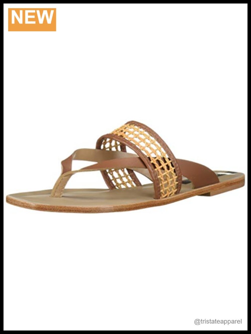 Braided Net Thong Flat Sandal Slip On Open Toe Embroidered Rhinestone Slingback